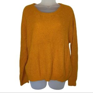 Mustard Gold Crew Sweater Knit